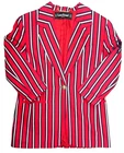 Louis Féraud Womens Striped Blazer Red Navy Cotton Designer Jacket UK 14 - VGC