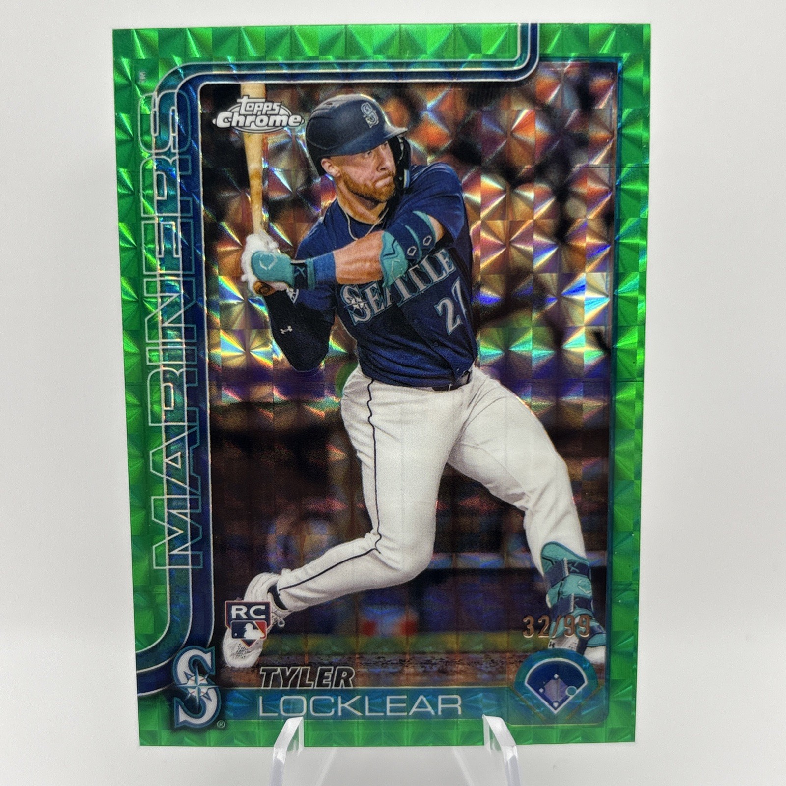 2025 Topps Chrome - Tyler Locklear #41 Green Logofractor /99 (RC) MARINERS