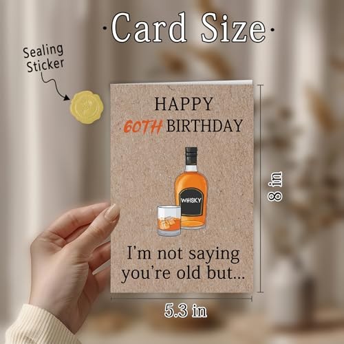 Funny Birthday Gifts for Women Men, Sixty Birthday Cards for Her 60th Style 1 - Picture 4 of 7