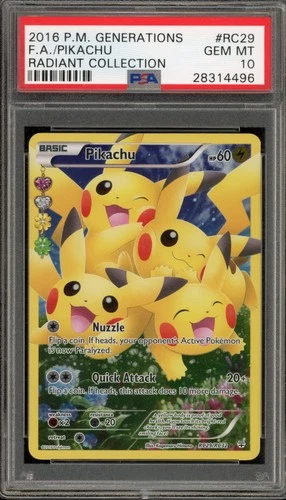 Pokemon Pikachu XY Generations Radiant Coll. Full Art #RC29 PSA 10 Gem Mint