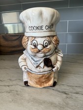 VINTAGE Treasure Craft Ceramic Cookie CHEF COOKIE JAR MADE IN USA