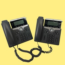 READ x2 Cisco CP-7821 VoIP 2-Line PoE Telephones w/Handset 6056 z56b24