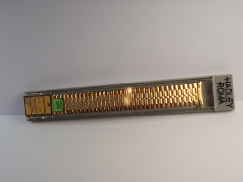 16/19mm NEW HADLEY ROMA EXPANSION Mens Curved Watch Band GOLD Micron LONG - Picture 15 of 21