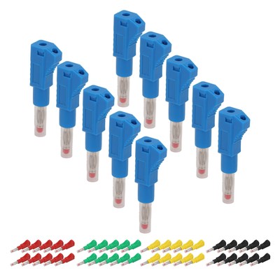 10PCS Telescopic Banana Plugs 4mm CAT II 600V 32A PE-Hülle Für Industrielle