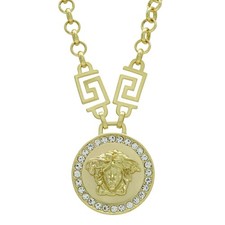 Versace La Medusa Greca Chain Necklace Women Gold One Size