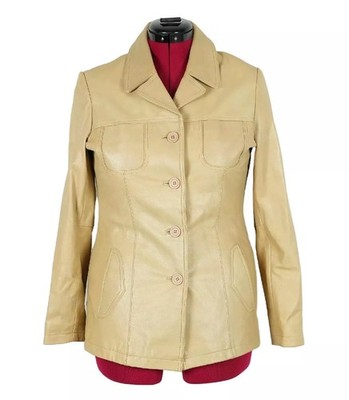 Gipsy by MAURITIUS Lederjacke Slim M Übergangsjacke Echtleder Blazer Beige Neu