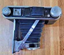 VINTAGE 1950 PHO-TAK FOLDEX 20 Film Camera With Case 86mm Octvar Lens Actul pic