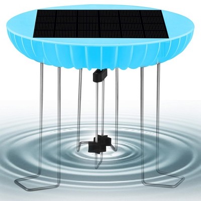 Battery Backup Solar Wiggler for Bird Bath Solar Powered Birdbath Water Agita...