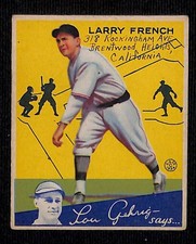 1934 World Wide Gum (V354) #79 Larry French - VG - (MK) Low Grade