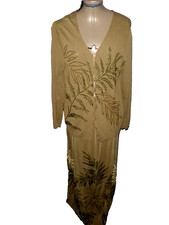 Vtg Josephine Chaus Long Silk Faux Wrap Botanical Skirt Lightweight Cardigan L