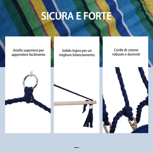 Outsunny Sedia Poltrona Sospesa con Poggiapiedi e Struttura Max. 100Kg Giallo - Foto 5 di 10