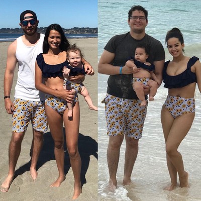 men and women matching swimwear