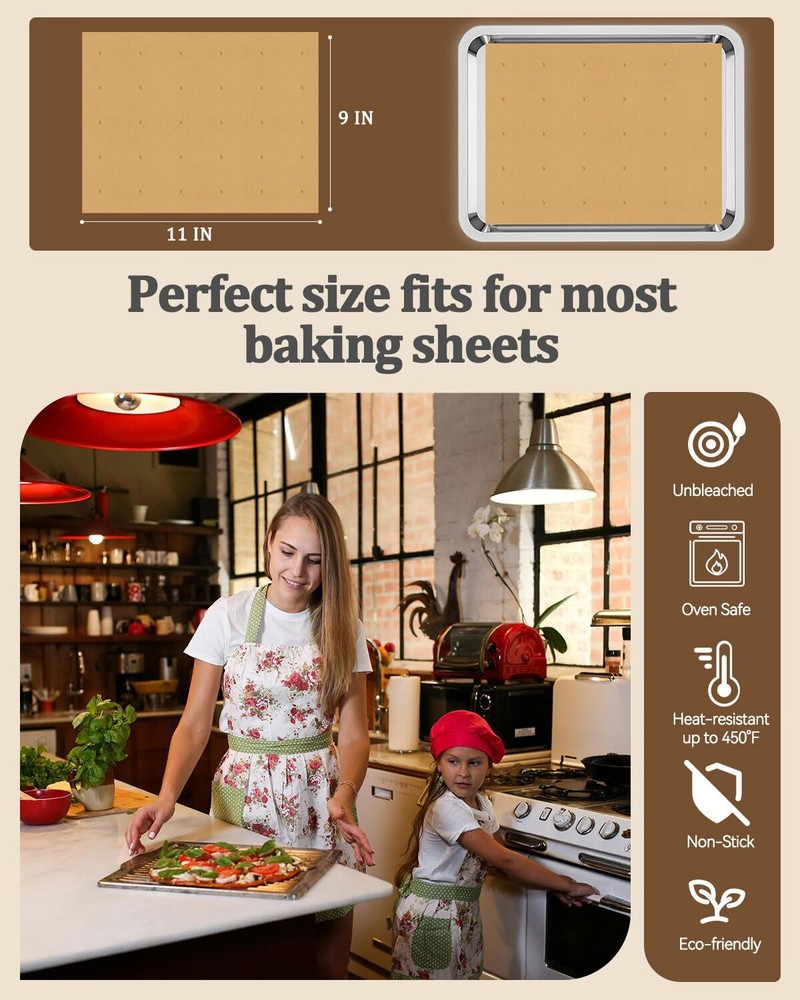 Perforated Rectangular Disposable Air Fryer Liners