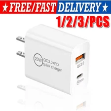 For iPhone 14 13 12 11 XR 8 20W Fast Charger Block USB Type C Wall Power Adapter