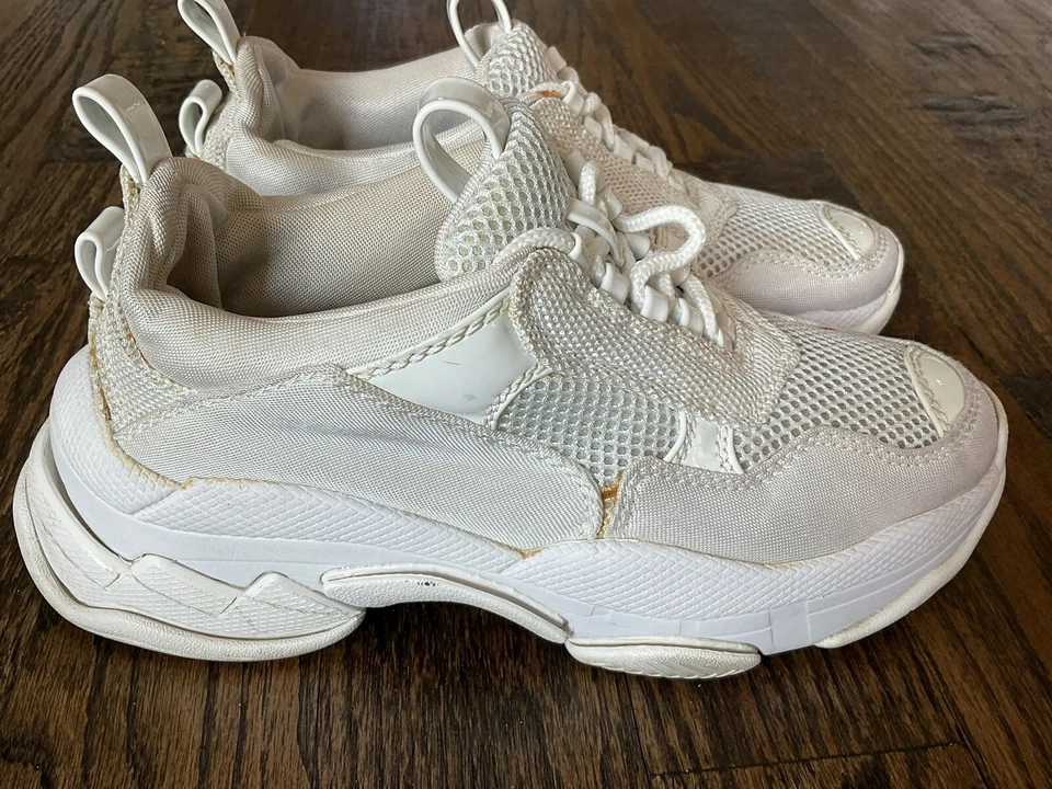 Zapatillas gruesas Jeffrey Campbell Lo-Fi blancas con cordones para mujer talla 7 de EE. UU. 5 M Foto 3 de 4