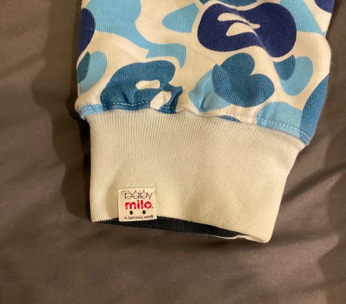 Vintage 2006 Bape/Baby Milo Reversible Hoodie Blue Camo XL - Picture 5 of 14
