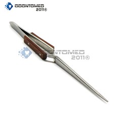 6.5" Tweezers  Cross Locking Action Firm Grip Fiber Handles Straight Tip