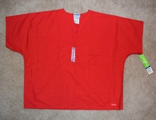 New Womens Landau Scrub Top Red 3XL