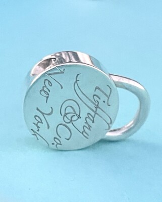 Tiffany Co Silver Round Flagship Fifth Ave Padlock Charm Necklace  Bracelet