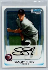2011 Bowman Chrome Prospect Autographs Sammy Solis Washington Nationals #BCP106