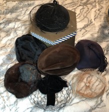 Vintage Lot Of 7 Ladie  s Hats  Hat Box Vera Whistler, Valerie, Delmore  More