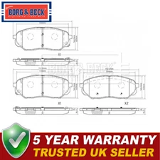 Borg & Beck Front Brake Pads Set Fits Kia Sorento 2015- Hyundai Santa Fe 2018-