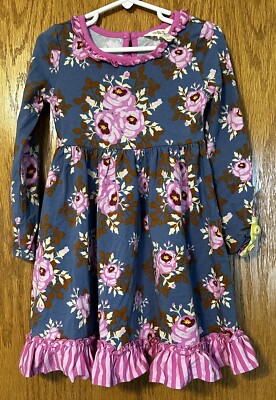 Robe Fille Matilda Jane Taille 4 - Imprimé Floral Multicolore, Sans Manches, Pour Fêtes