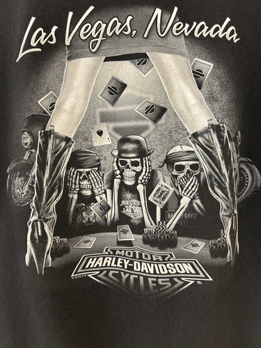 HARLEY DAVIDSON LAS VEGAS SHIRT VINTAGE - Sz L - Black MADE IN USA See No Evil - Picture 5 of 8