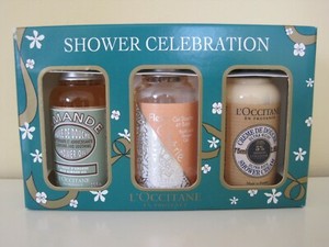 Set of 3 L'OCCITANE Shower AMANDE Oil CHERRY Gel SHEA Cream 2.5 Fl.Oz / 75 ml