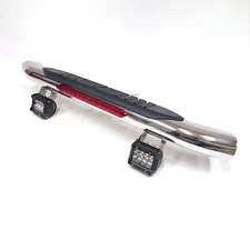 Chrome Heavy Duty Tow Hitch Step LED Brake Spot Light 2" Receiver 4" Oval 36"