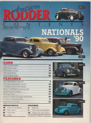 AMERICAN RODDER MAGAZINE " NATIONALS '90 " JANUARY 1991 - Picture 2 of 3