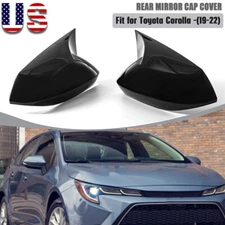 For Toyota Corolla 2019-23 Gloss black Side Door Rearview Mirror Cover Trim Caps