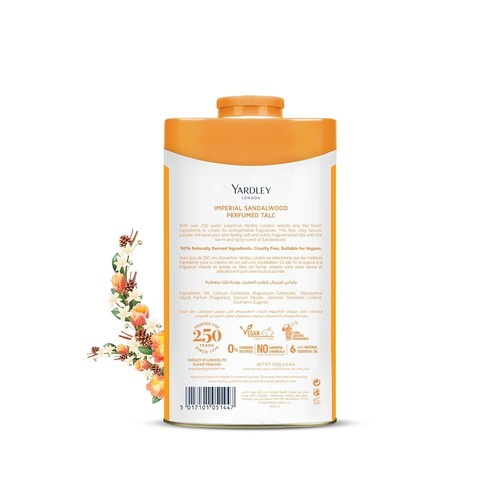 Yardley London B Sandelholz Parfümiert Puder für Damen 250gm - Bild 2 von 8