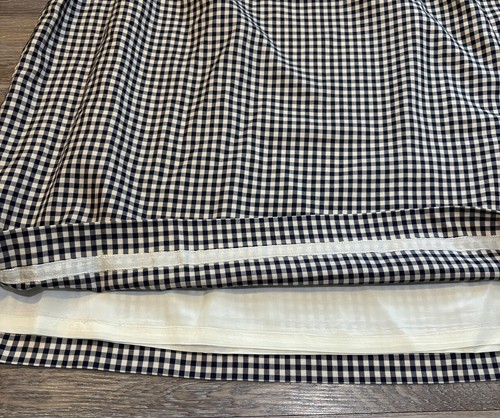 Vintage Talbots 100% Silk Navy Gingham Print Mini Skirt Size 16 - Picture 4 of 6