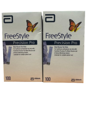 **200 FreeStyle Precision Pro Blood Glucose Test Strips Exp 3/25+ Free ...
