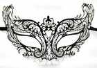 Masquerade Mask Black Metal Mask with Clear Diamonds Stunning