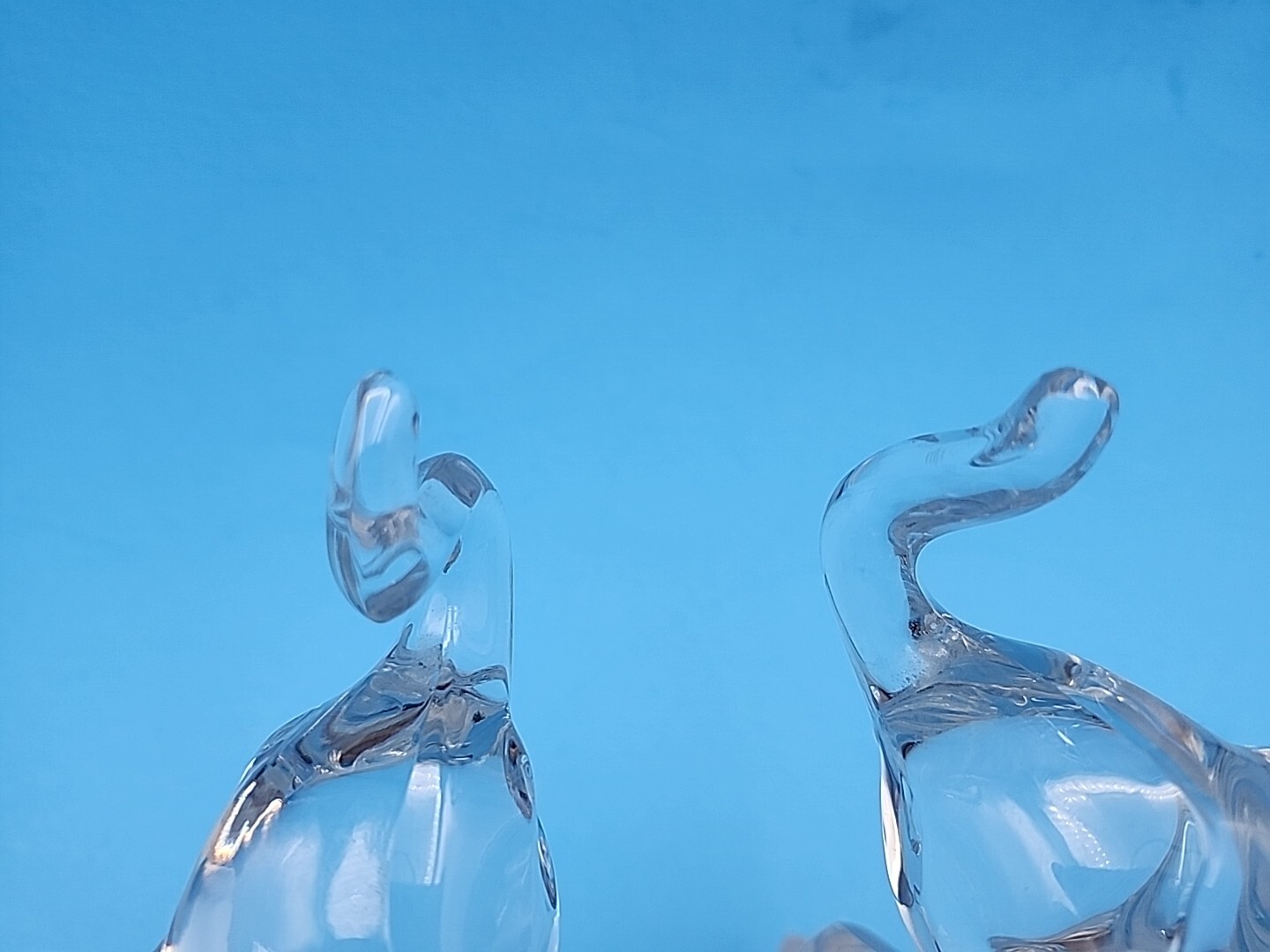 2 Lenox Elephants- Animal Collection- Fine Crystal Made In Germany Trunks Up 