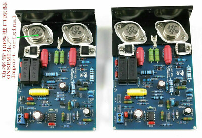 1Paar QUAD405 CLONE HIFI-Stereo-Verstärkerplatine Dual MJ15024 Winkel Aluminium