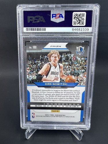 Dirk Nowitzki Signed 2020-21 Panini Prizm IP Auto PSA/DNA Dallas Mavericks - Picture 2 of 2