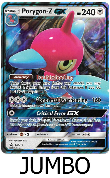 Pokemon PORYGON Z GX SM216 SM BLACK STAR PROMO (Jumbo