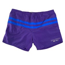 Vintage 90s Nautica Competition Purple Striped Swim Trunks Size XL