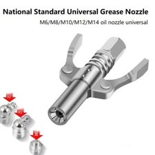 Grease Gun Coupler Double Handle High Pressure Quick Release Lock Oil Nozzles FS