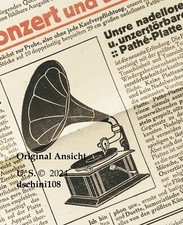 "Nadellose unzerstörbare PATHÉ Schallplatte" Original Prospekt 1911 Balgenkamera