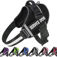 Reflective Service Dog Vest Harness, Woven Nylon with Adjustable Straps XS-XXL