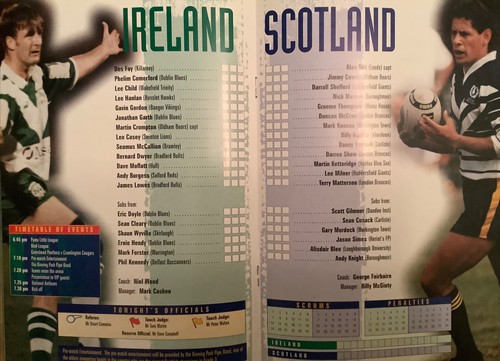 RUGBY LEAGUE INTERNATIONAL PROGRAMME SCOTLAND V IRELAND 1996 - Picture 2 of 2