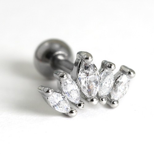 Gem Crystal Ear Cartilage Helix Ring Bar Stud Ear Cuff Climber Piercing Earring - Picture 47 of 268