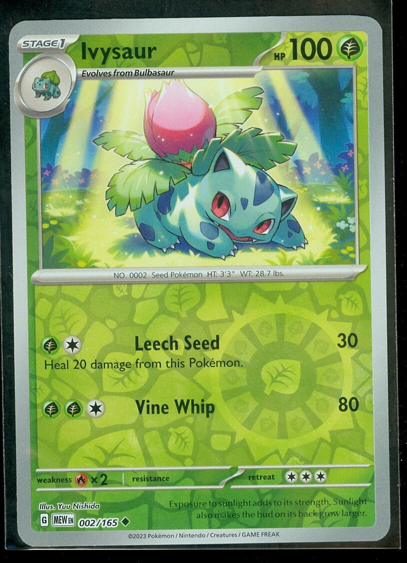 Pokemon IVYSAUR 002/165 Pokemon 151 - Rev Holo - - MINT | eBay