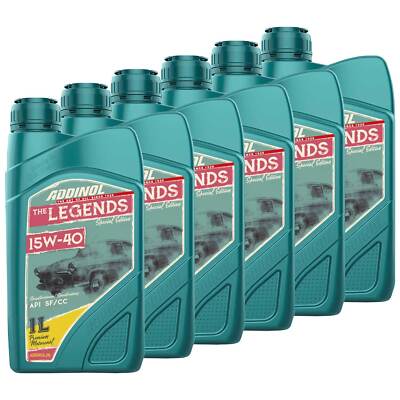 Motoröl ADDINOL 15W-40 Oldtimer Legends 6X 1 Liter für 50er-70er API CC SC SD SF
