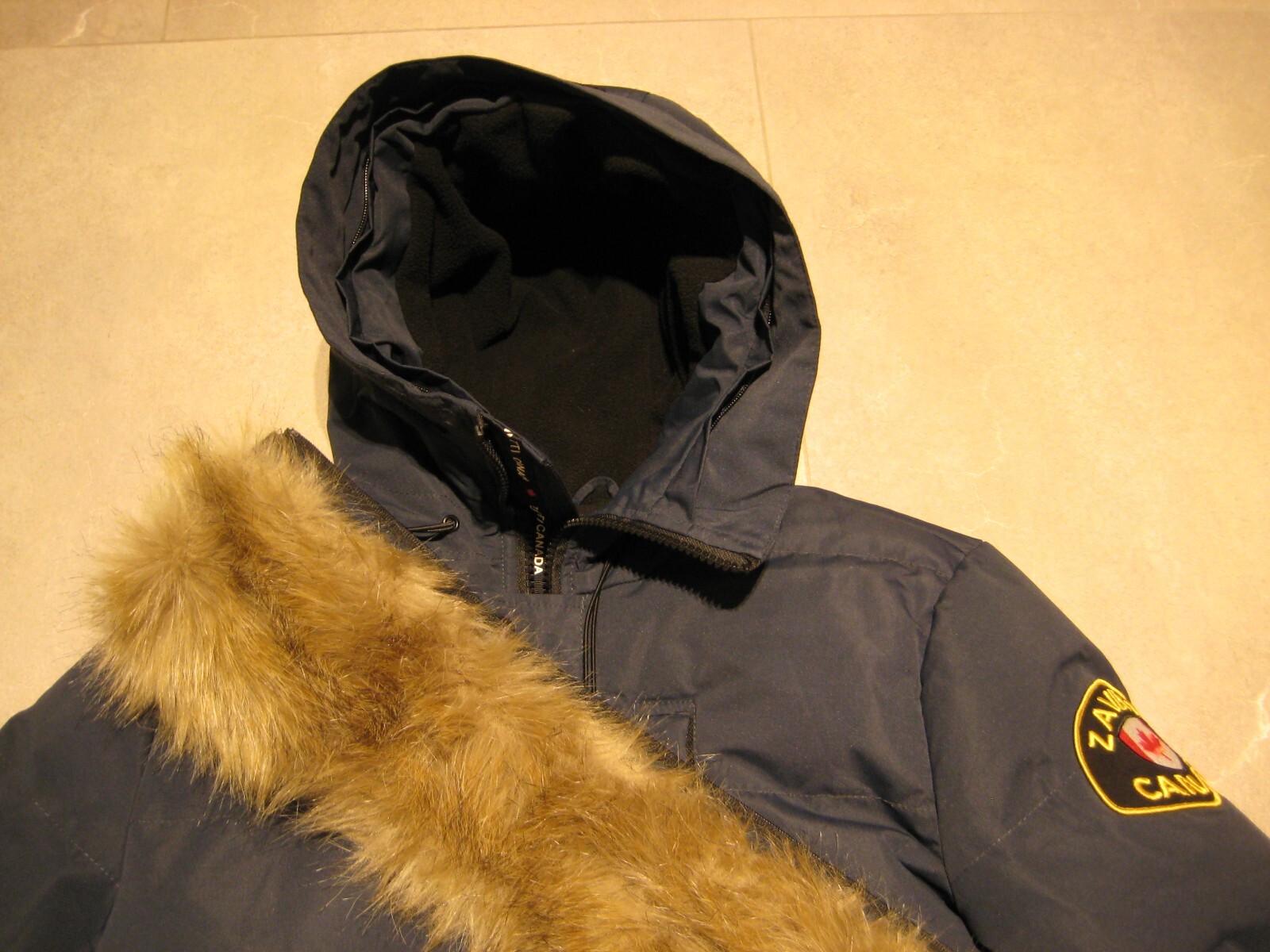Zavetti Mens Small S Oshawa Puffer Parka Hooded Jacket Coat Navy Blue EXCELLENT image 8