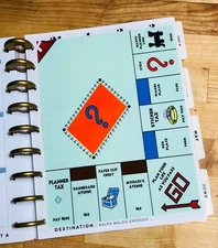  Monopoly-inspired-Planner-theme Two-Sided Dashboard for use with Happy Planner 